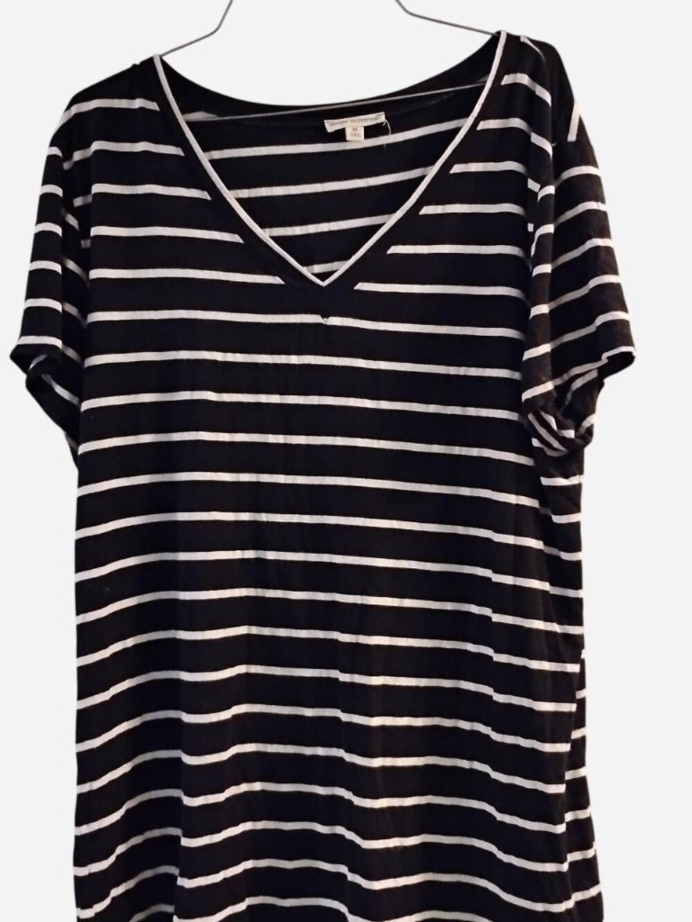 Zenana Black and White Striped T-Shirt